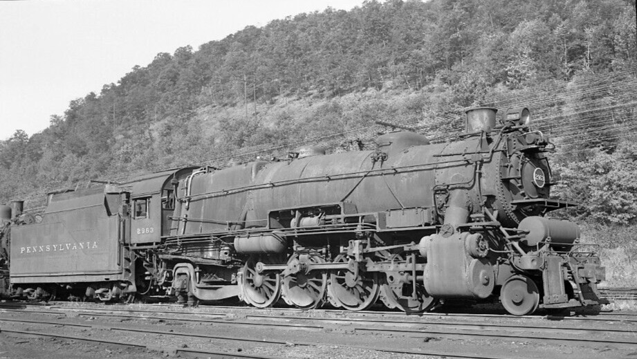 Pennsylvania PRR Railroad 2963 2-8-2 Renovo PA 51119 9-56 Negative 7991