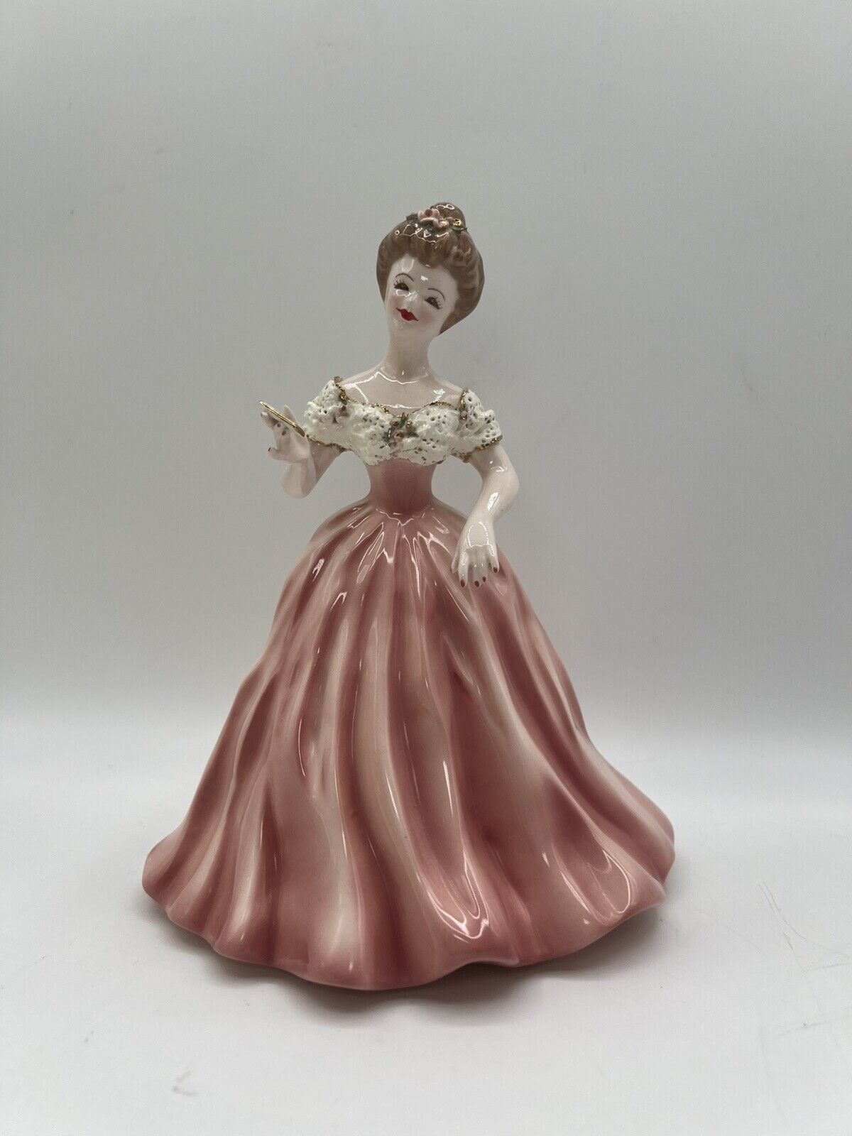 Florence Ceramics Pasadena Semi-Porcelain Lavon Figurine Pink Dress 8.5” RARE