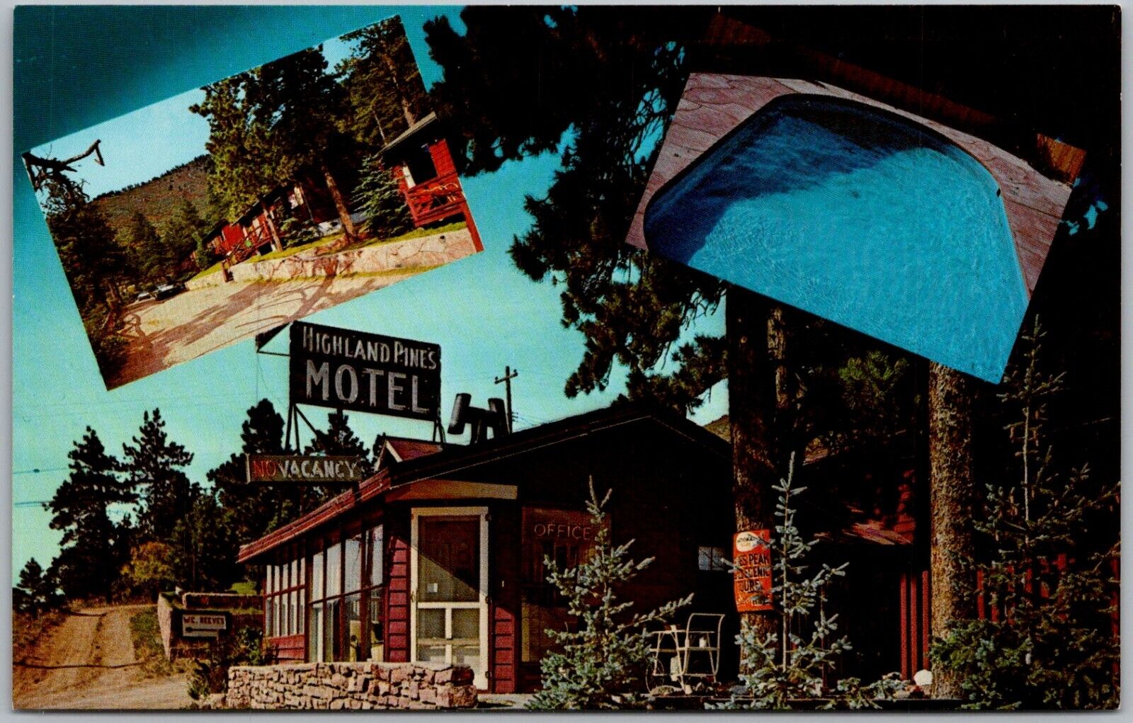 C7 Postcard Highland Pines Motel Cascade, CO