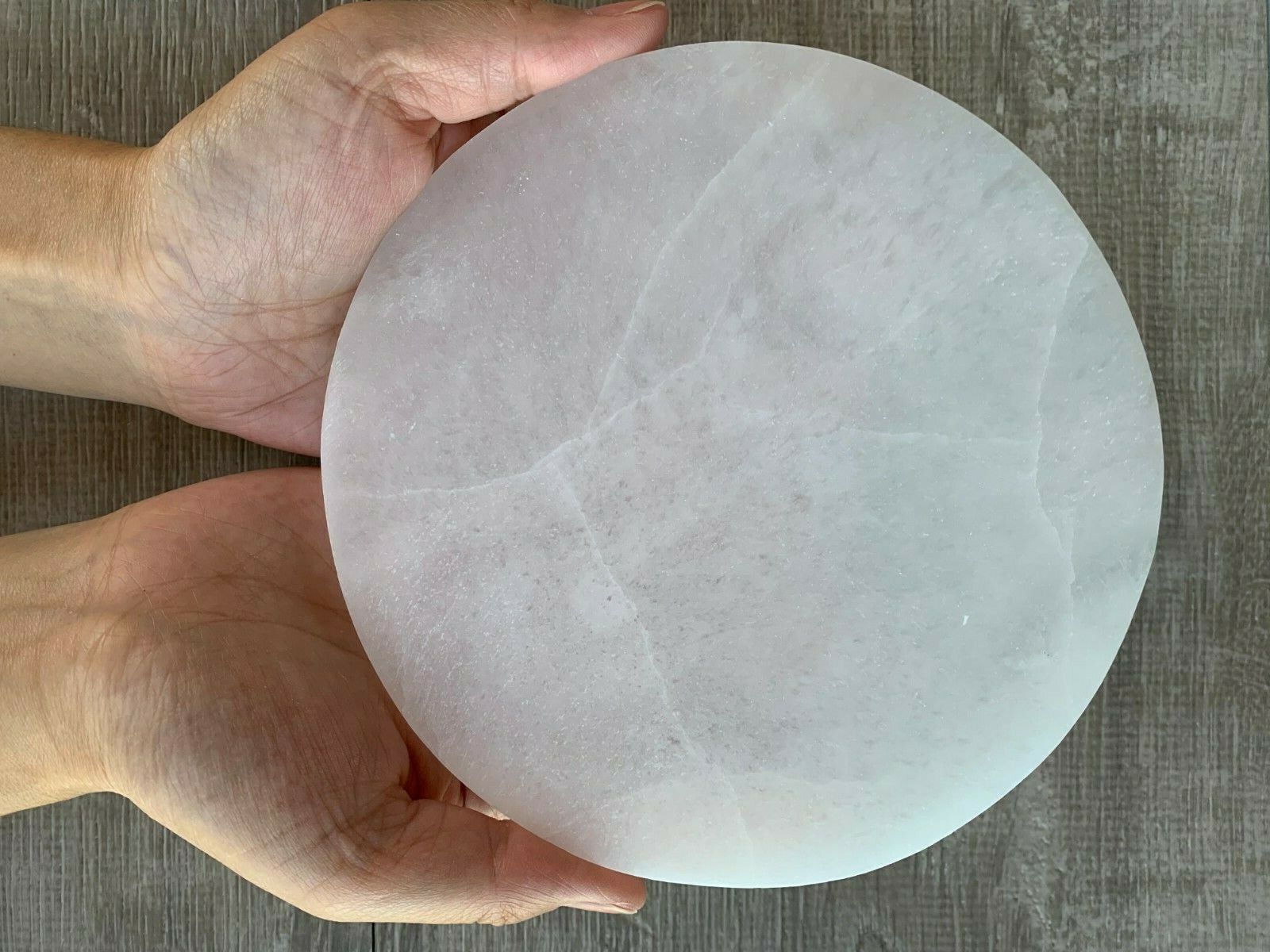 Polished Selenite Circle Charging Plate for Crystal Cleansing, Size 3\