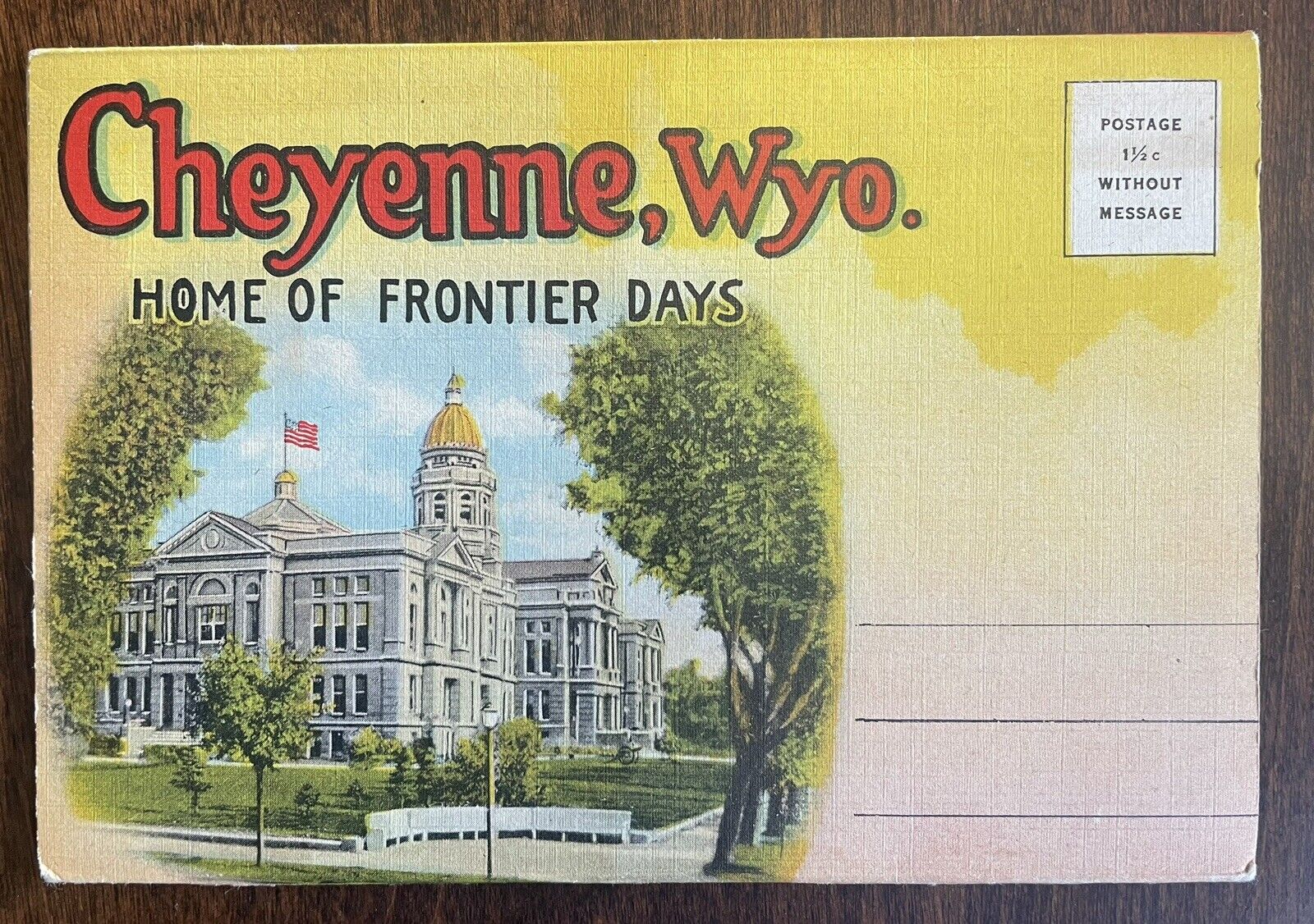 Vintage Cheyenne, Wyoming Frontier Days 16 Double-Sided Folder Postcard Antique
