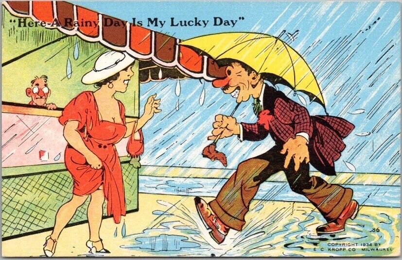 1940s RAY WALTERS Comic Postcard \