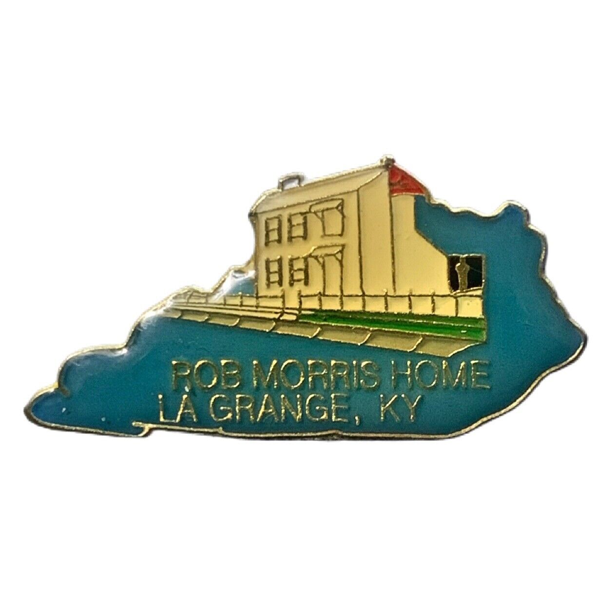 Vintage Rob Morris Home La Grange Kentucky Travel Souvenir Pin