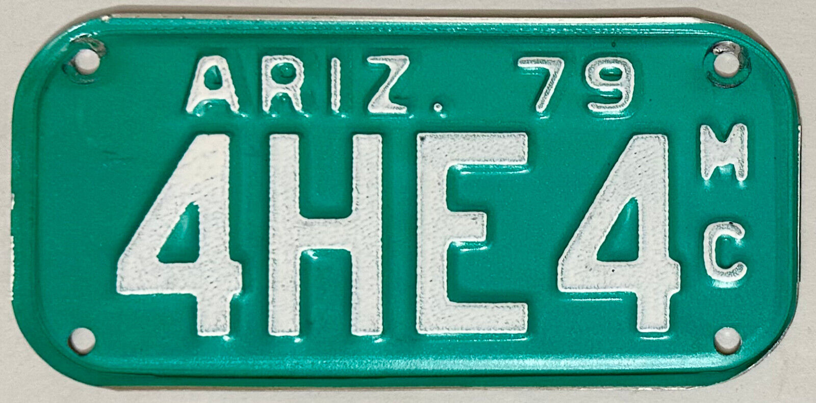 1979 ARIZONA Motorcycle License Plate - AZ #4HE4