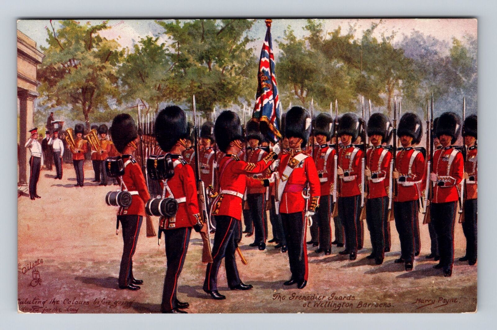 London-England, Grenadier Guards, Antique, Vintage Souvenir Postcard