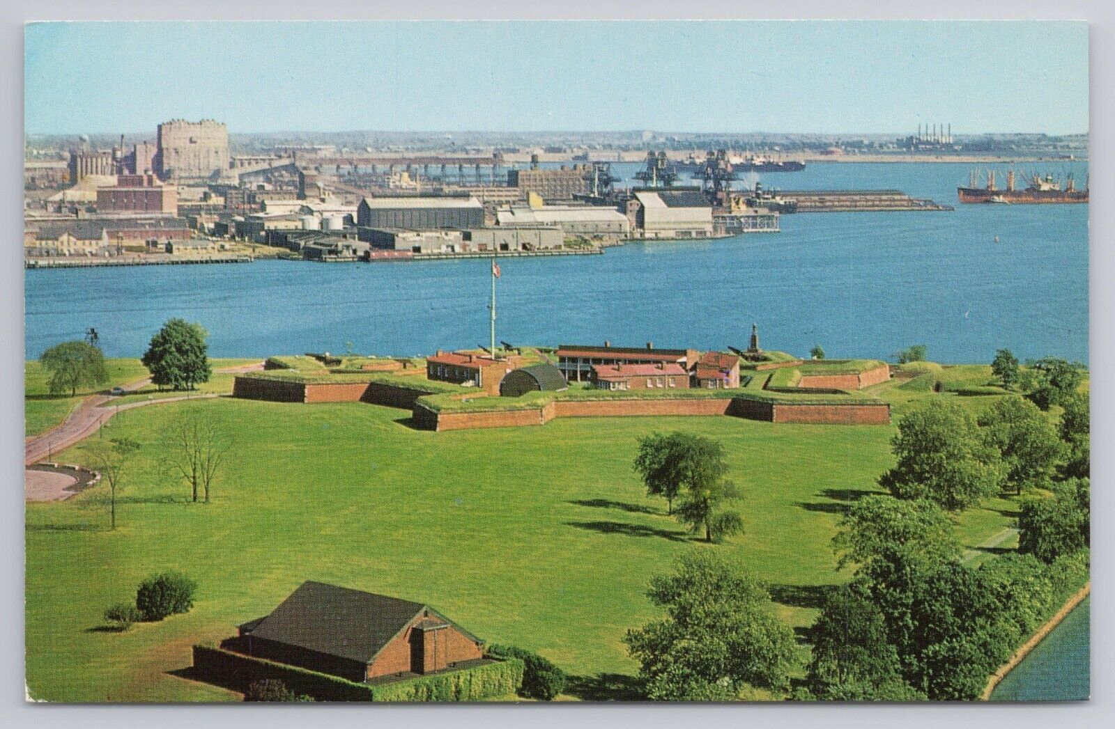 Fort McHenry National Monument Baltimore Maryland With Harbor 1960s Postcard