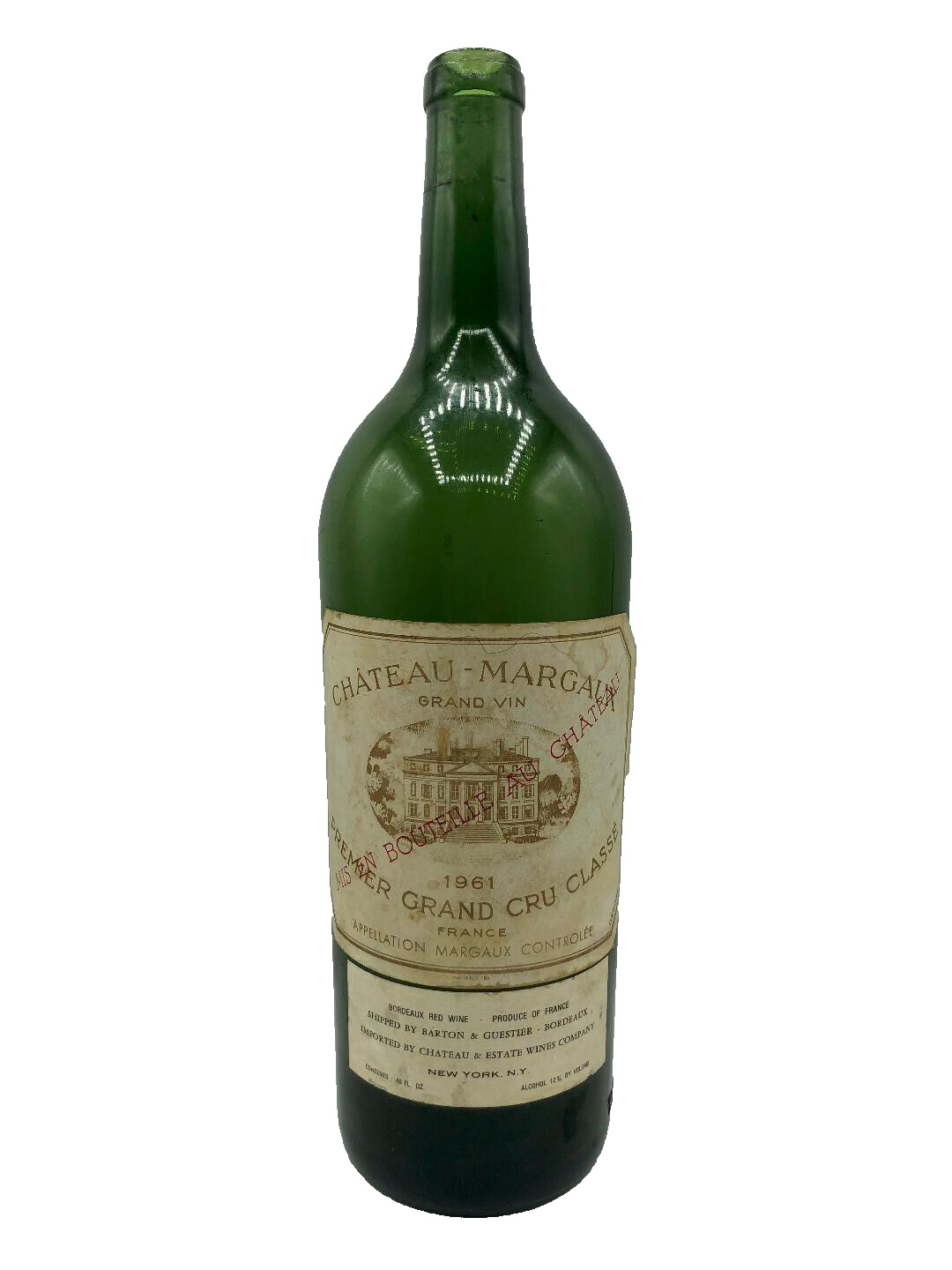 Chateau Margaux   1961   Empty Collectable Magnum Wine Bottle   Bordeaux  1.5 L.