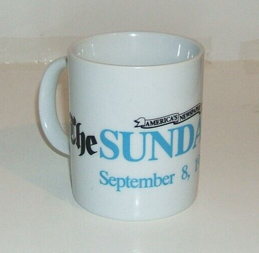 Vintage Coffee Mug Cup The Sunday Times September 8 1991 America\'s Newspaper