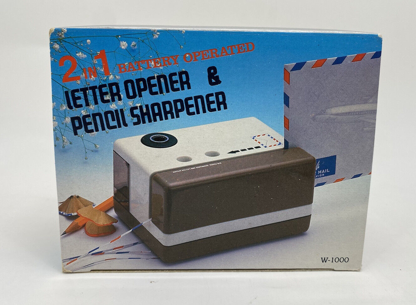 Vintage NOS 2 in 1 Battery Operated Letter Opener Pencil Sharpener NEW