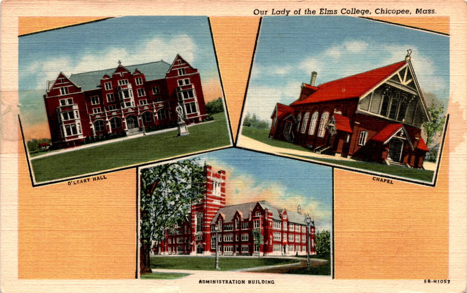 Our Lady of the Elms College, Chicopee, Massachusetts, O'Leary Hall,  Postcard