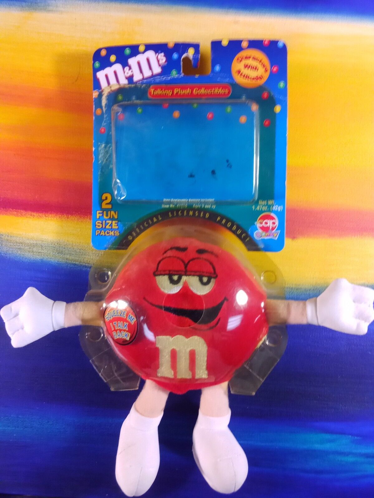 Red M&M\'s M&Ms Talking Plush Promotional Character Toy NO CANDY
