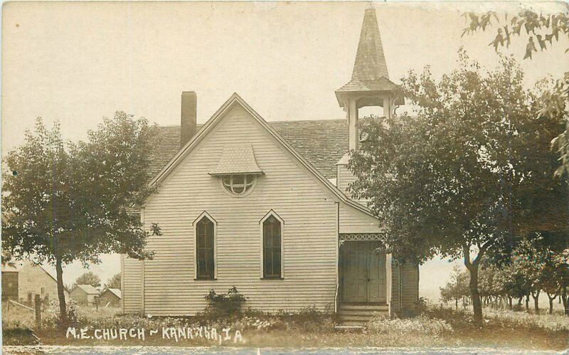 C-1910 Kanawha Iowa Hancock Cook ME Church RPPC Photo Postcard 20-11161