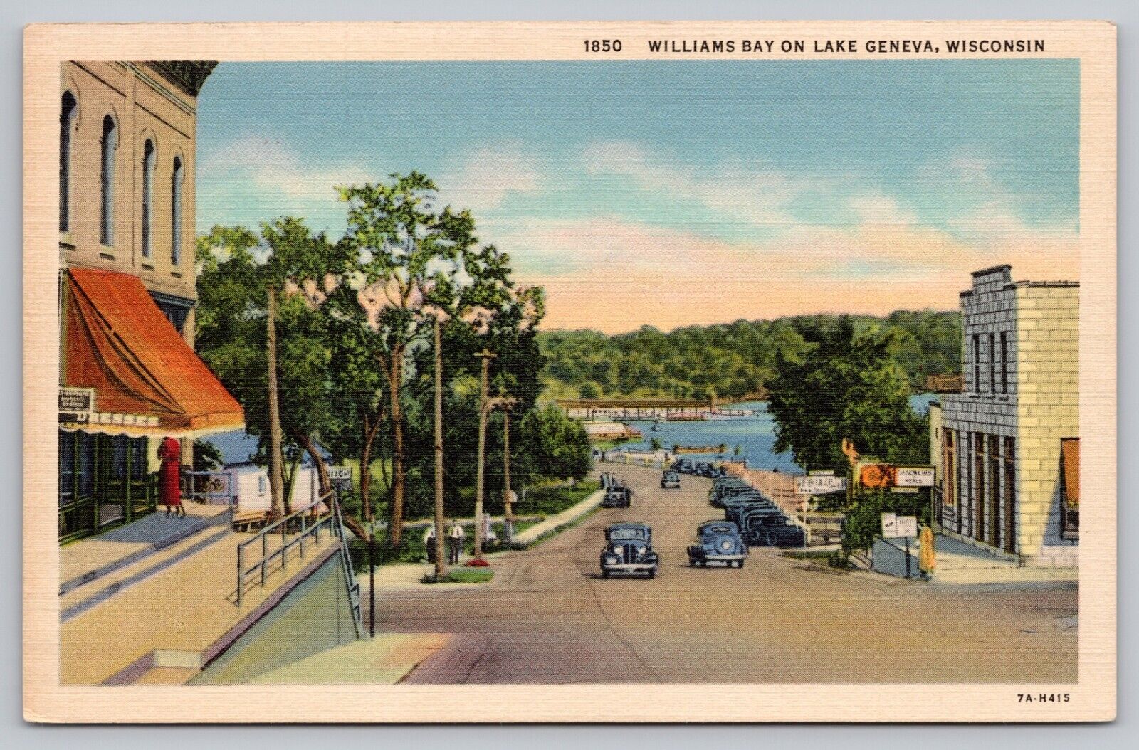 Postcard - Williams Bay on Lake Geneva, Wisconsin - circa 1930s, Unposted (Q33)