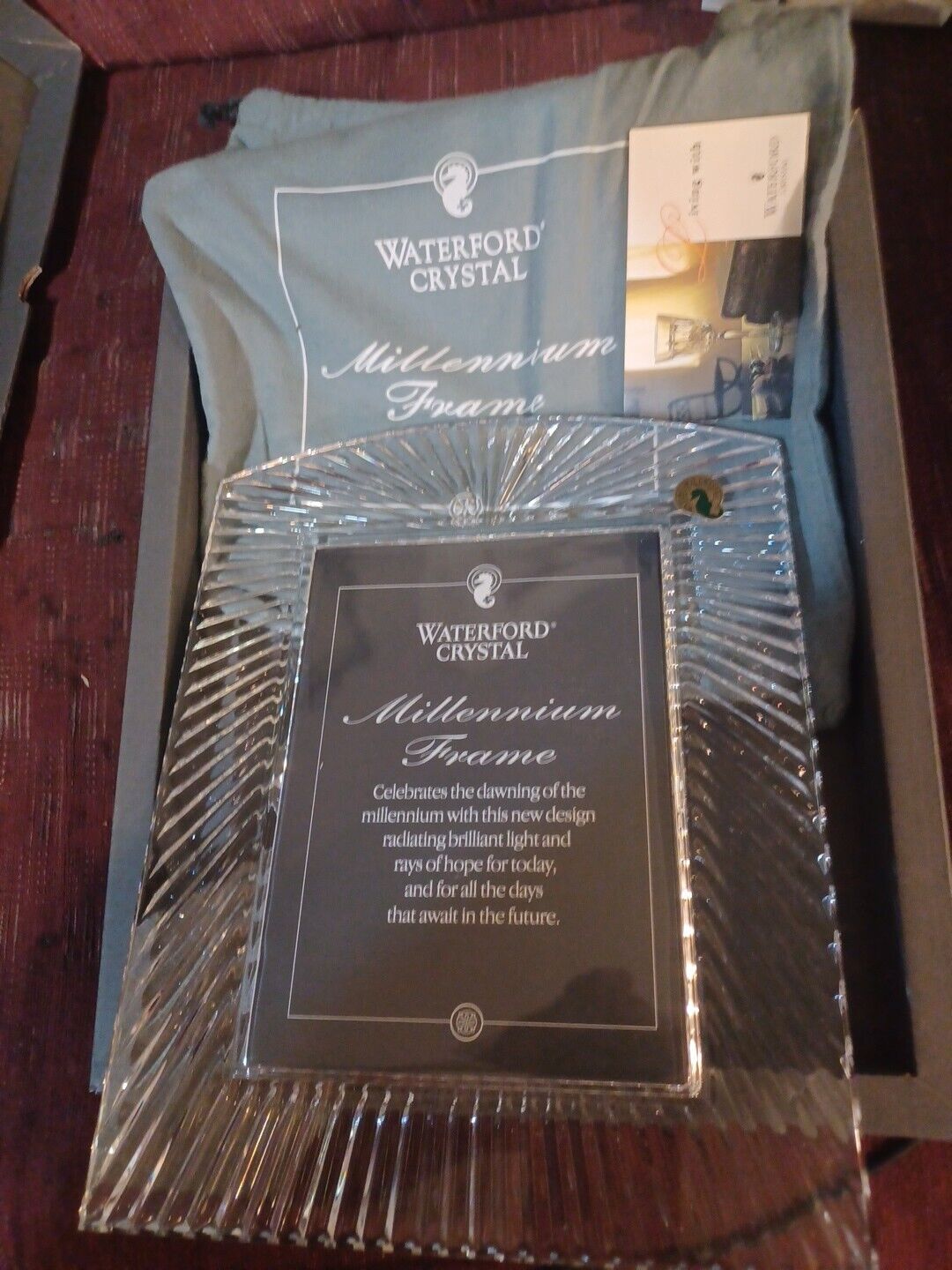 Waterford Crystal 5x7 Picture Frame With Fust Cover & Original Box Brand New...