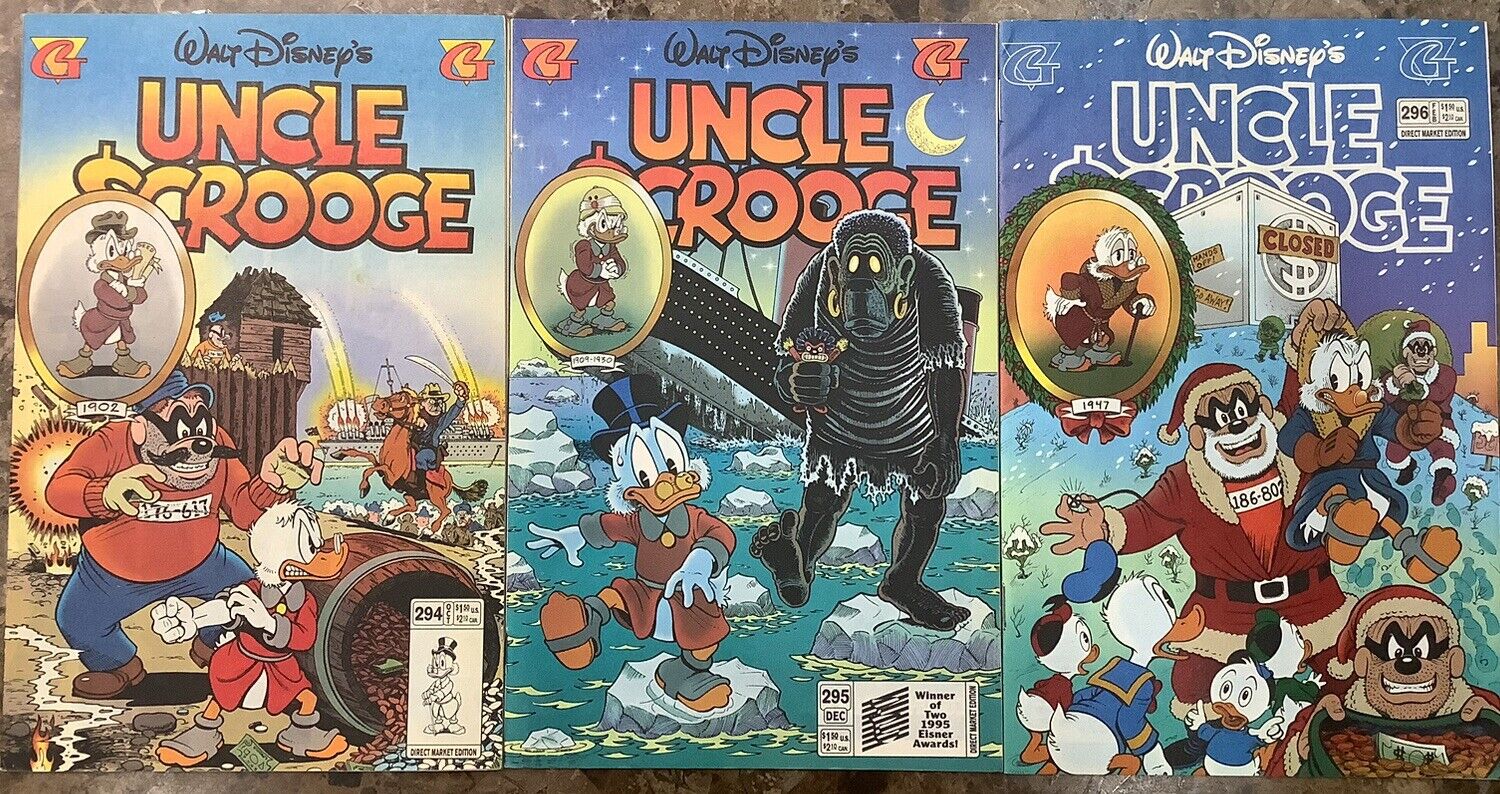 Walt Disney’s Uncle Scrooge#294-296 Gladstone Series II 1995/96 Banned COVER