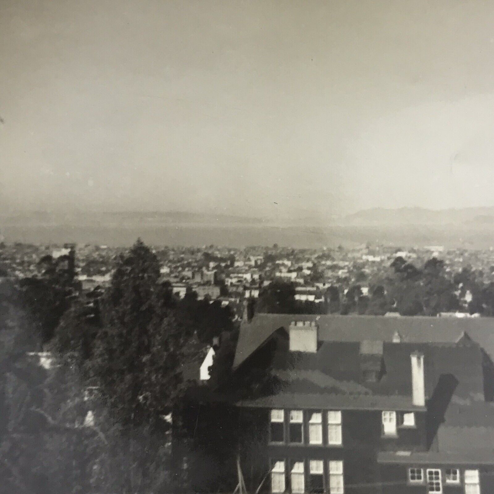 Vintage Black and White Photo Washington DC Suburban Neighborhood Cityscape
