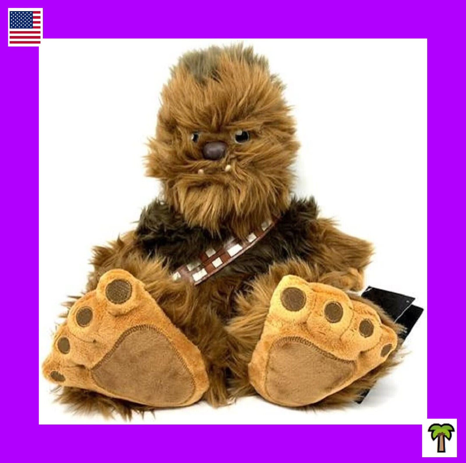 🌴 Disney Parks Star Wars Chewbacca Big Feet Plush 15inches NEW