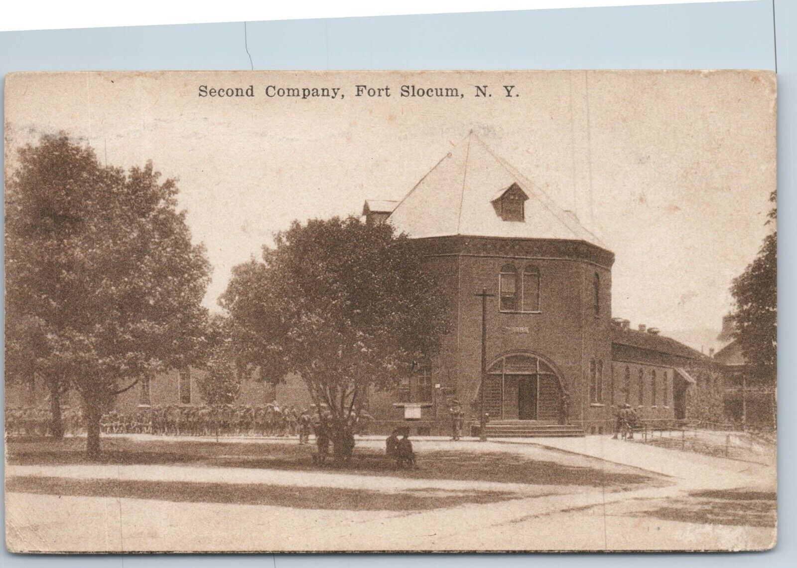Postcard Second Company Fort Slocum NY New York c1917 Soldier Correspondence