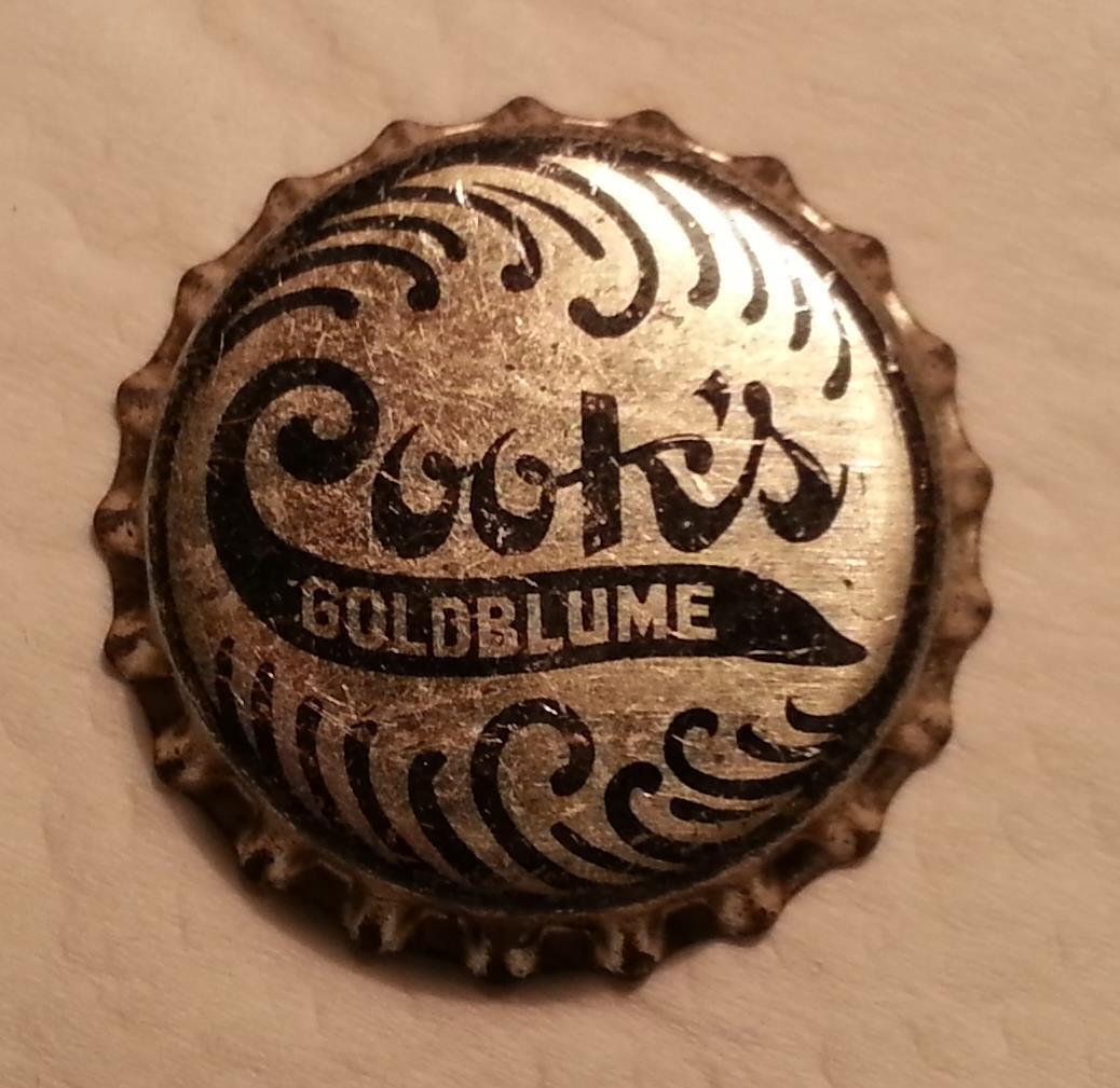 Unused Cork Lined Vintage Cap / Crown Cook\'s Goldblume Beer  Evansville, Indiana