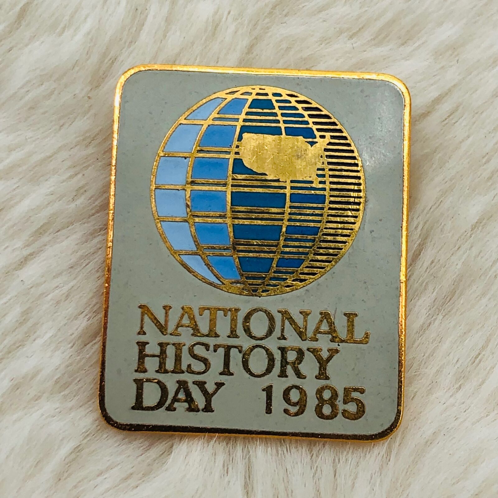 Vtg 1985 National History Day Souvenir Enamel Lapel Brooch Pin