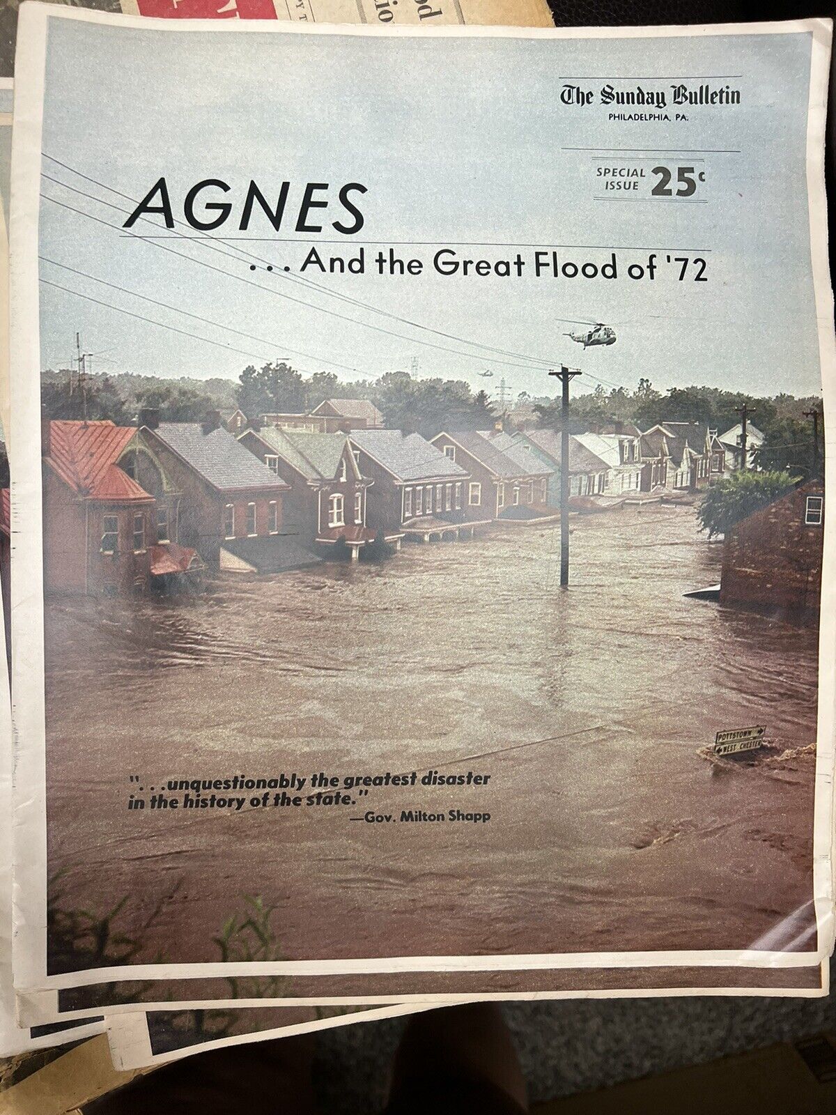 1972 JULY 9 THE SUNDAY BULLETIN - NEWSPAPER - AGNES AND GREAT FLOOD OF 72