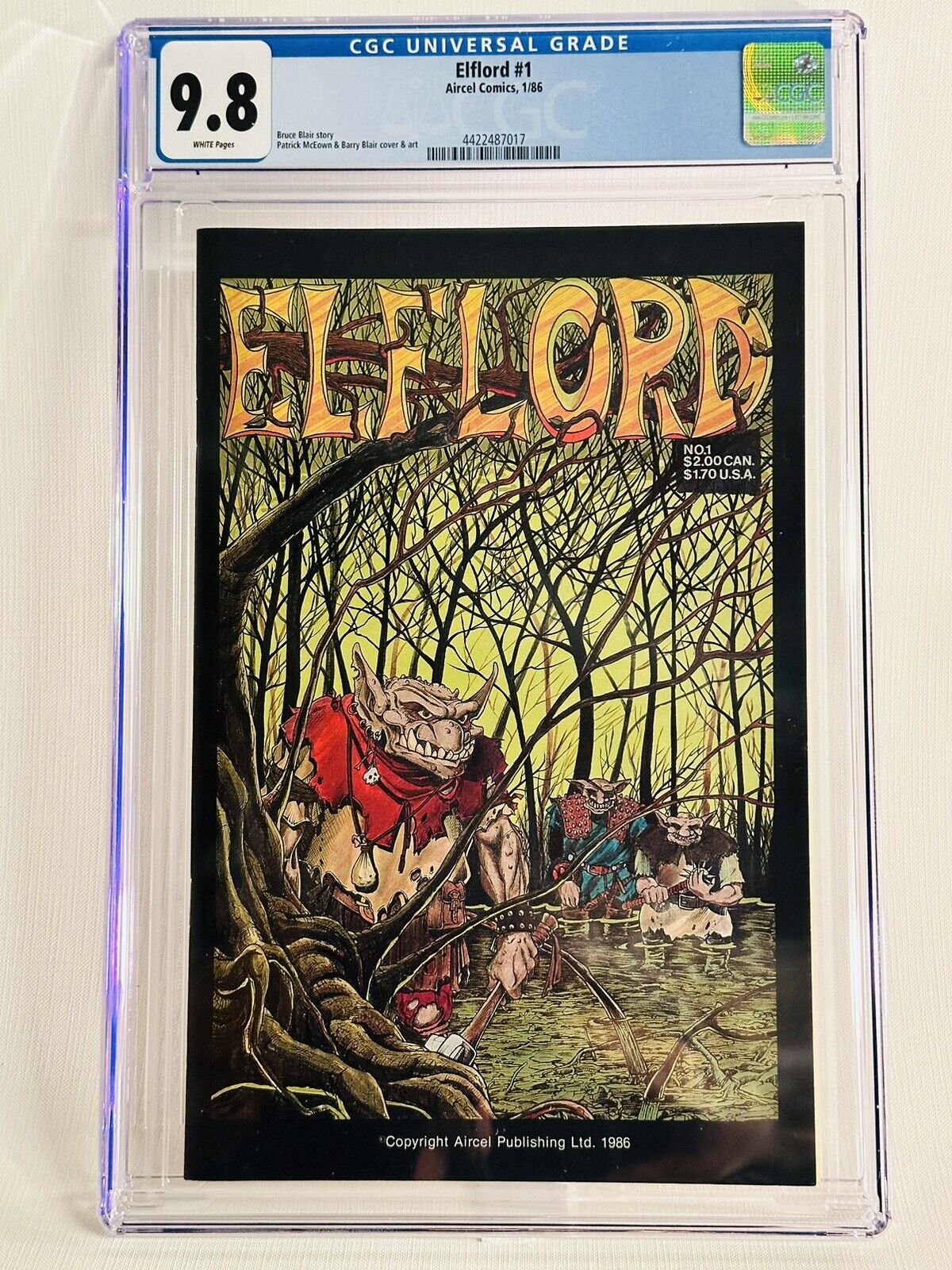 ELFLORD 1 CGC 9.8 RARE NM+ Aircel Comics 1986 1ST BARRY BLAIR WORK 1 Of 4 Census
