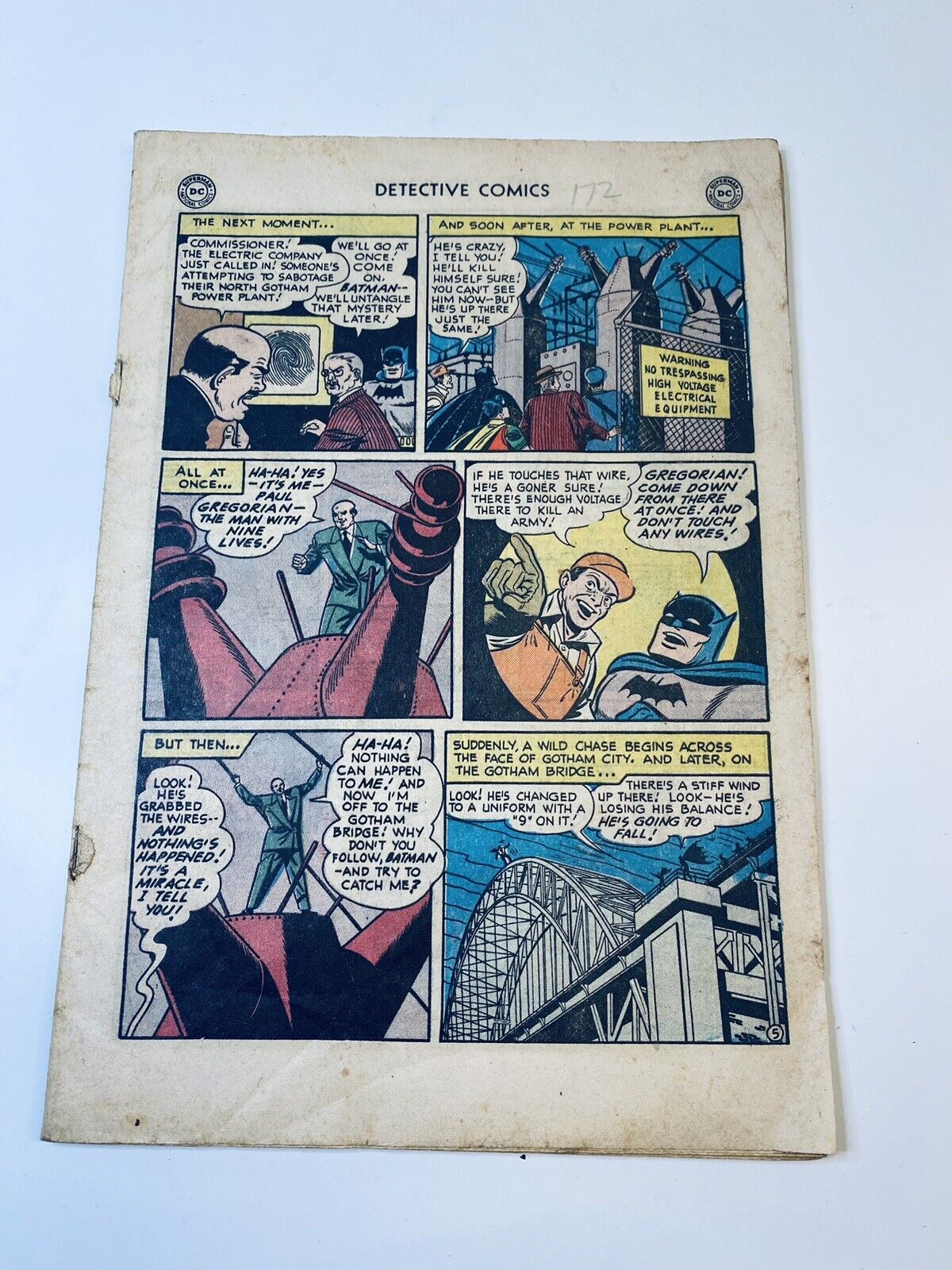 Detective Comics #172 (DC 1951, Golden Age) 1st Print Coverless