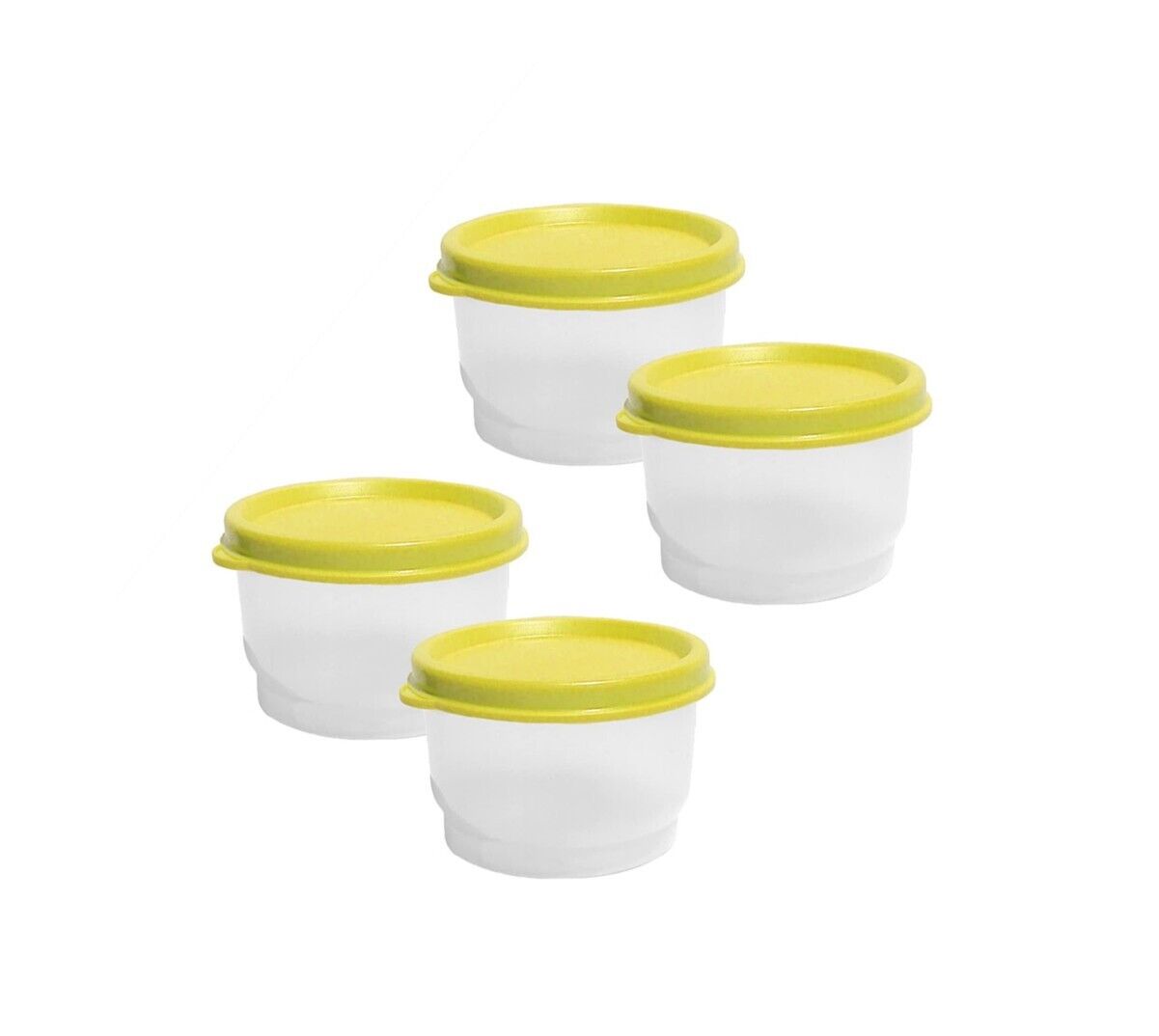 Tupperware  Snack Cup 4oz / 120ml  Clear Container with Margarita Seal Set 4 New