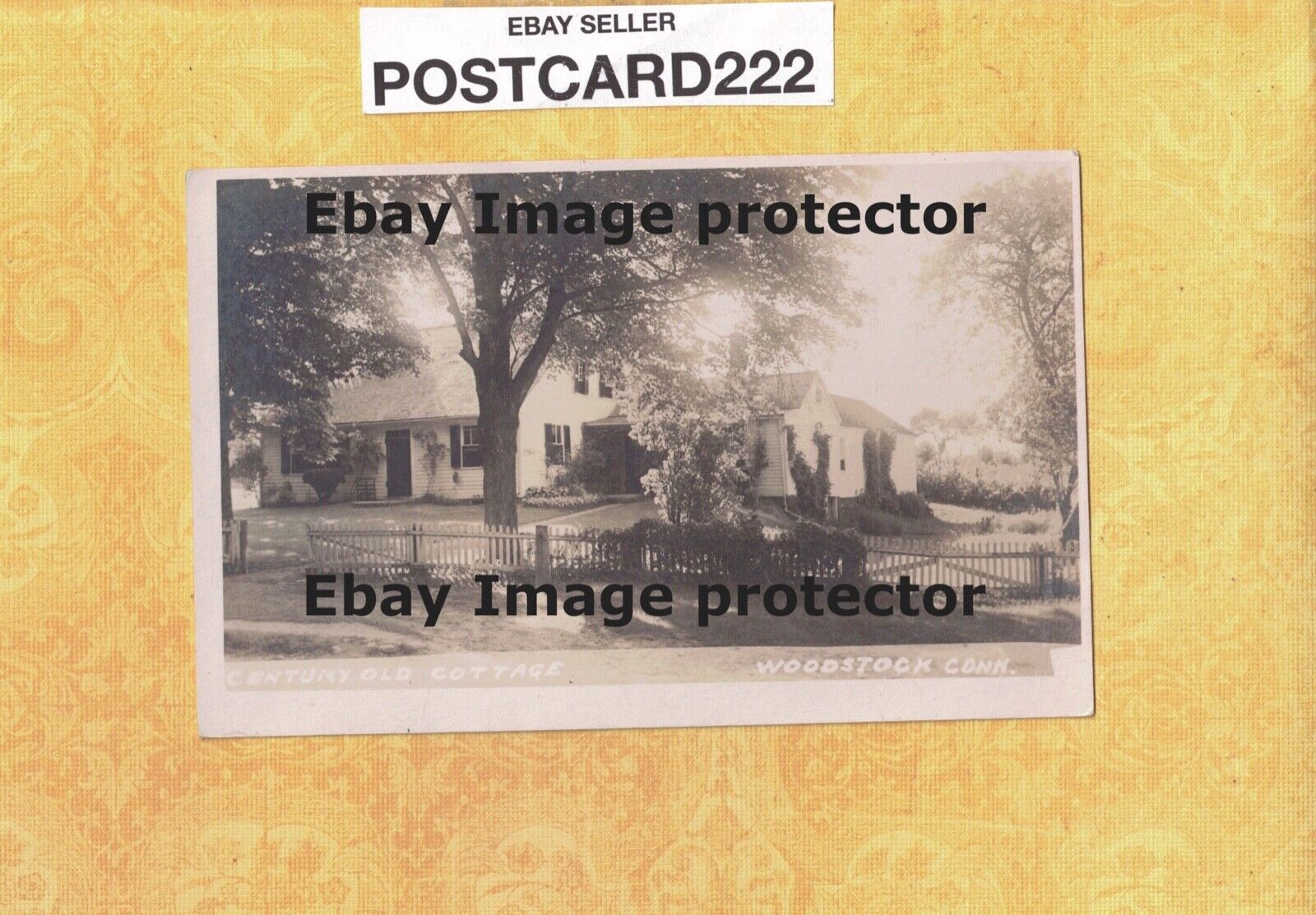 CT Woodstock 1908-29 antique RPPC postcard CENTURY OLD COTTAGE HOUSE Conn