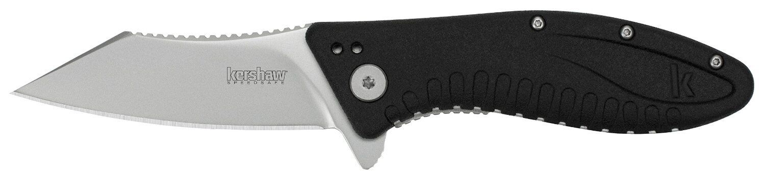 Kershaw Grinder Assisted Knife Black GFN Handles Tanto Plain Edge 1319 
