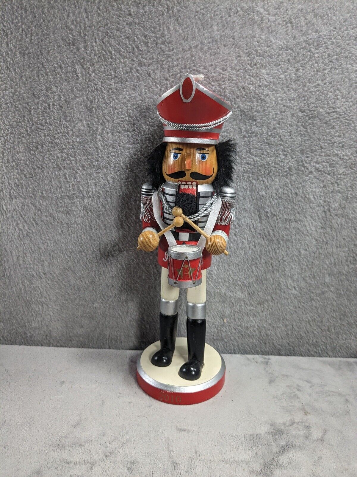 Limited Edition Nutcracker Playing Drums Wooden 14” Christmas Decoration