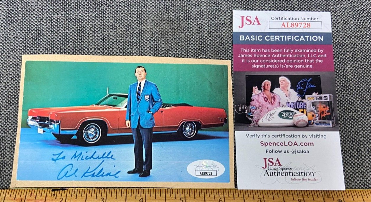 1960s Color Car Promo Hand Signed JSA/COA Al Kaline in Suit 1 of a kind 81523
