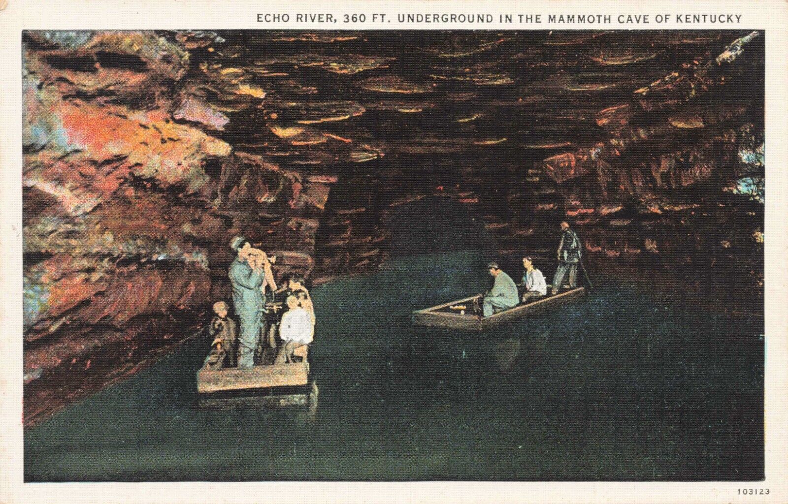 Echo River, Underground, Mammoth Cave, Kentucky Vintage PC