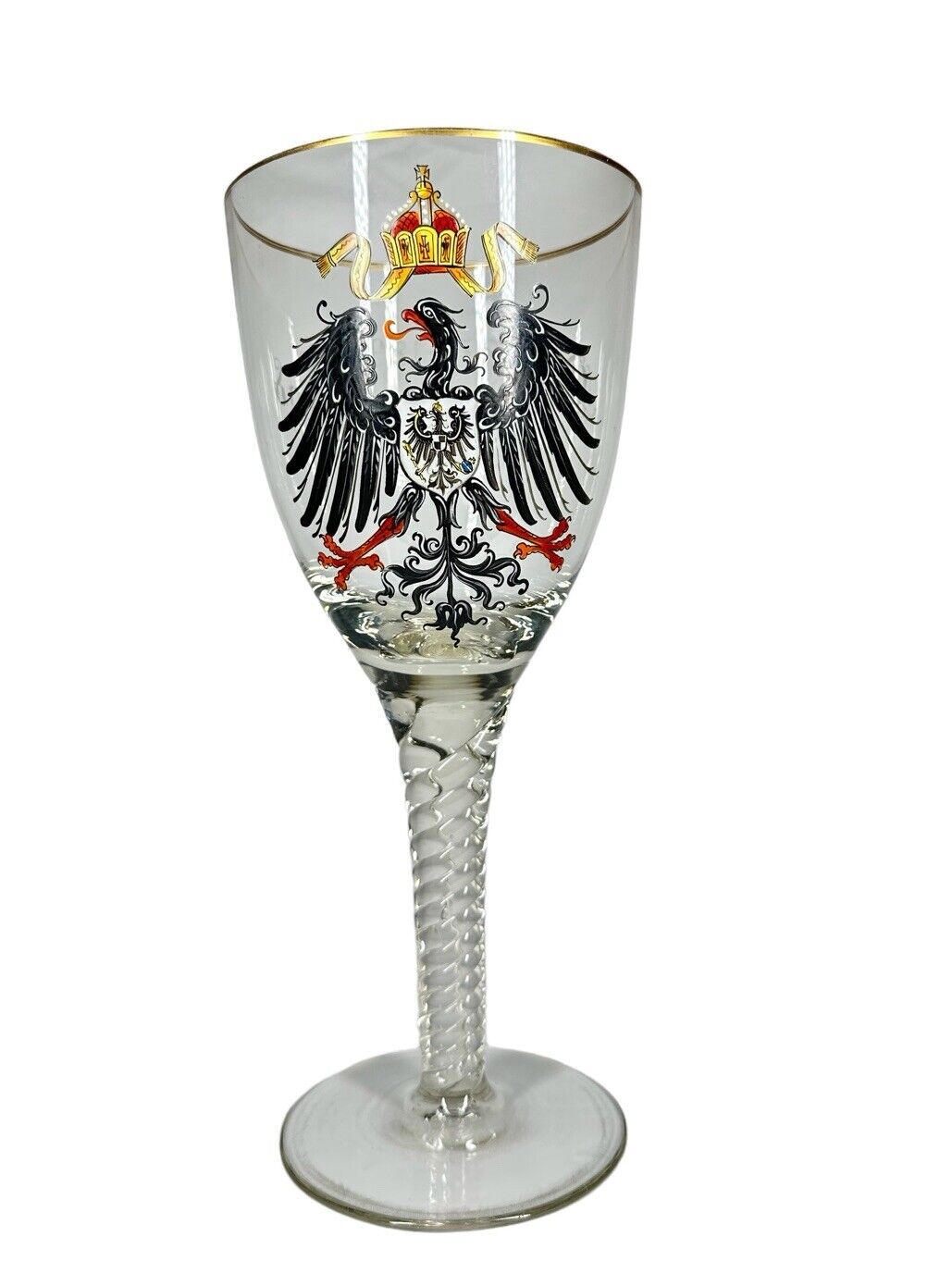 Imperial Prussian German Army Officer Presentation Glass Pokal Dated Enameled