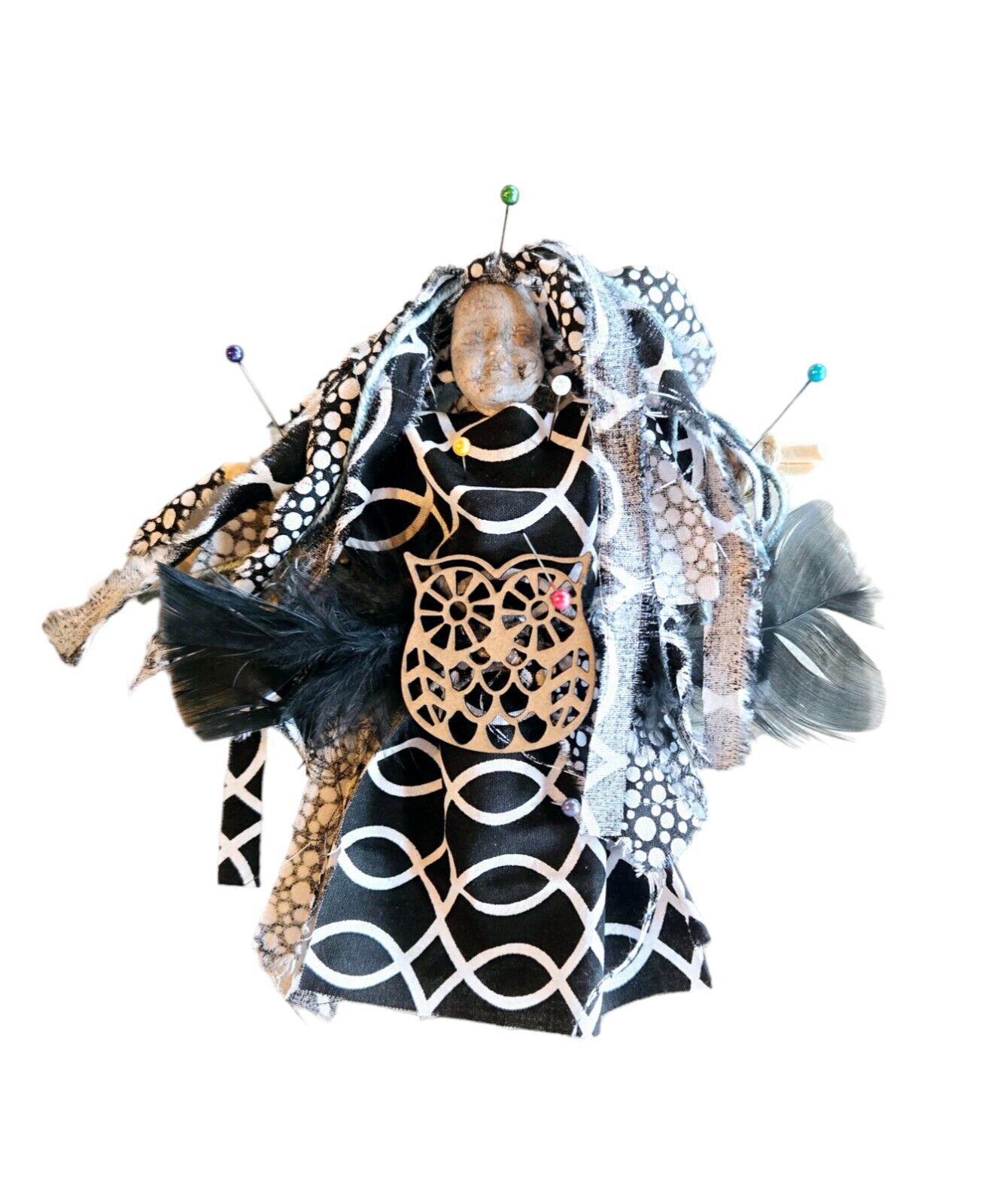 Voodoo Doll Spellwork Witchcraft Hoodoo Rituals Black 7 Color Pins
