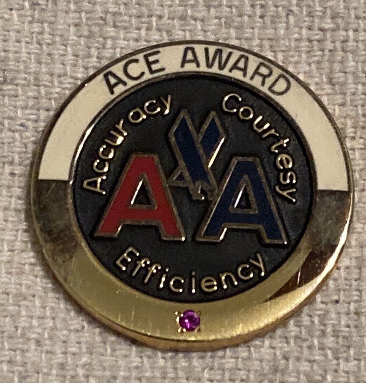 AMERICAN AIRLINES AA ACE AWARD ACCURACY COURTESY EFFICIENCY STERLING PIN Badge