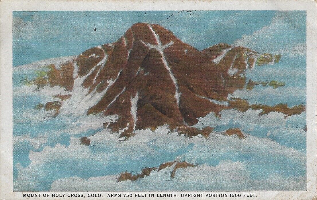 Postcard CO Aerial View of Mount of Holy Cross Colorado - c1924