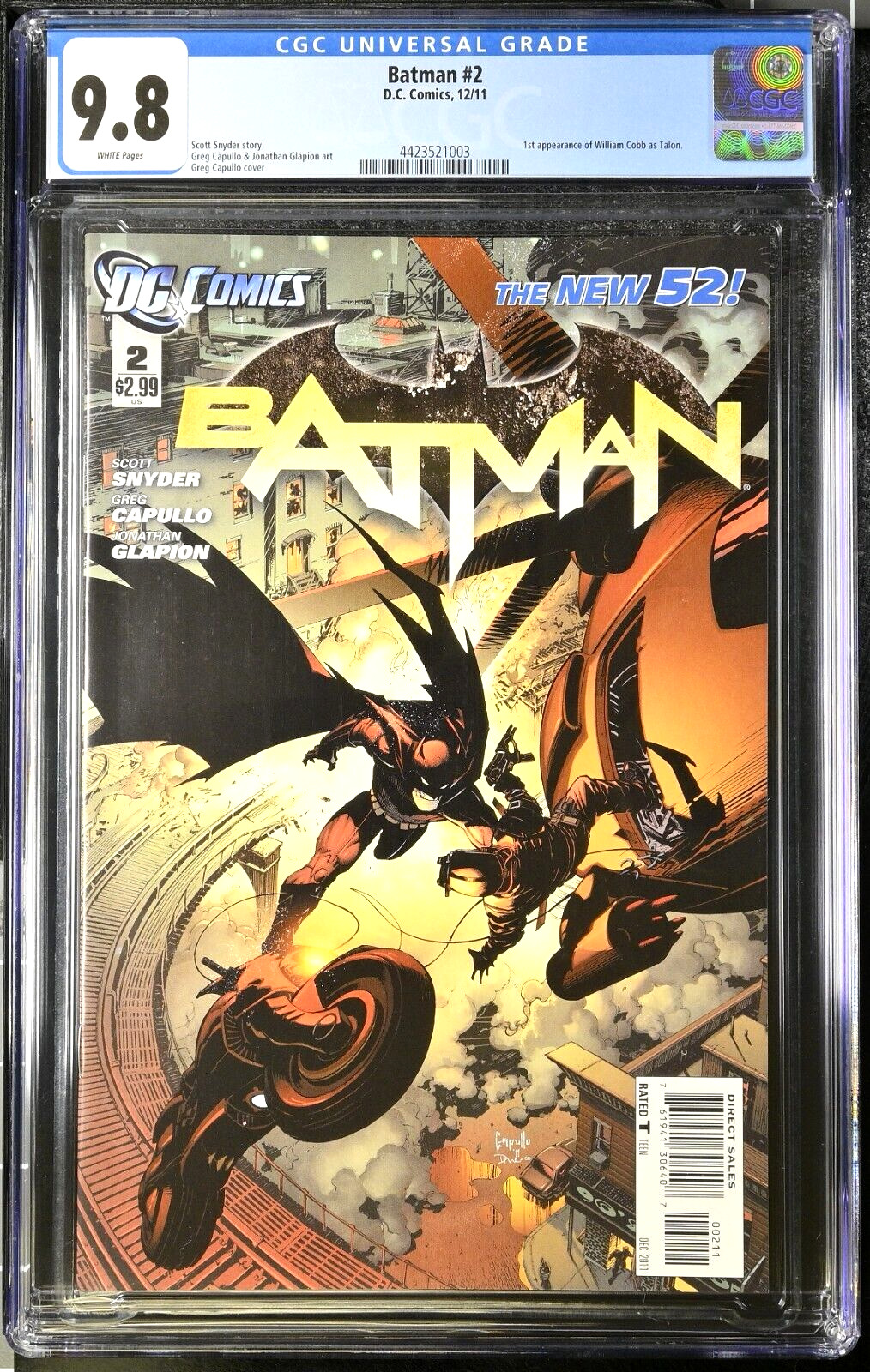 Batman #2 (2011, DC) 💥 1st app of Talon CGC 9.8 💥