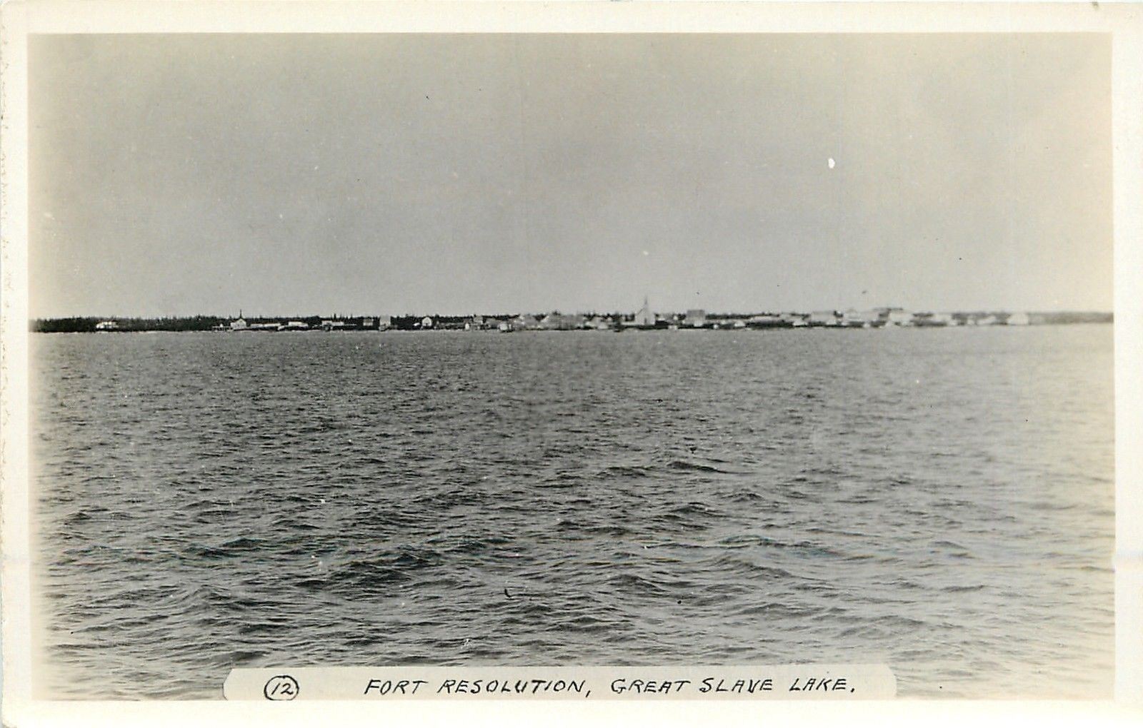 Fort Resolution Northwest Territories~View of Great Slave Lake~1940s RPPC