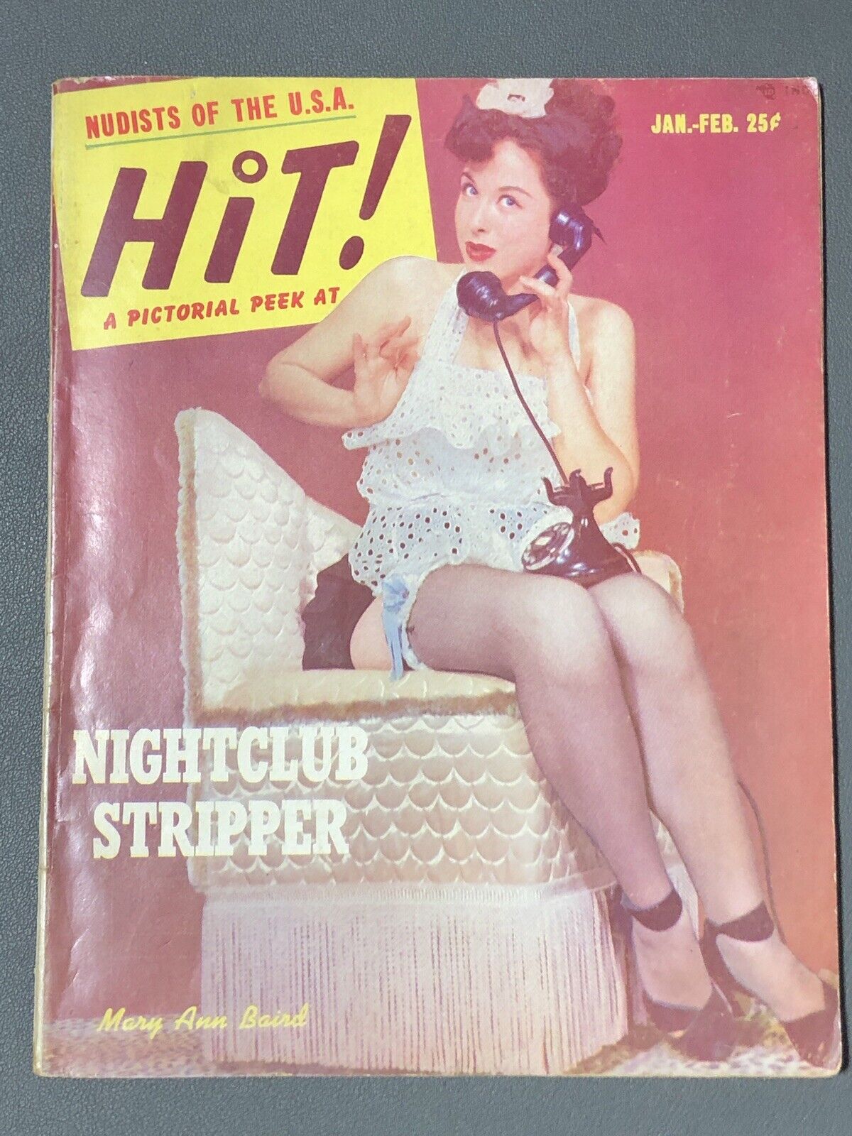 Vintage 1952 Jan - Feb Hit Magazine - Mary Ann Baird - Nightclub Stripper