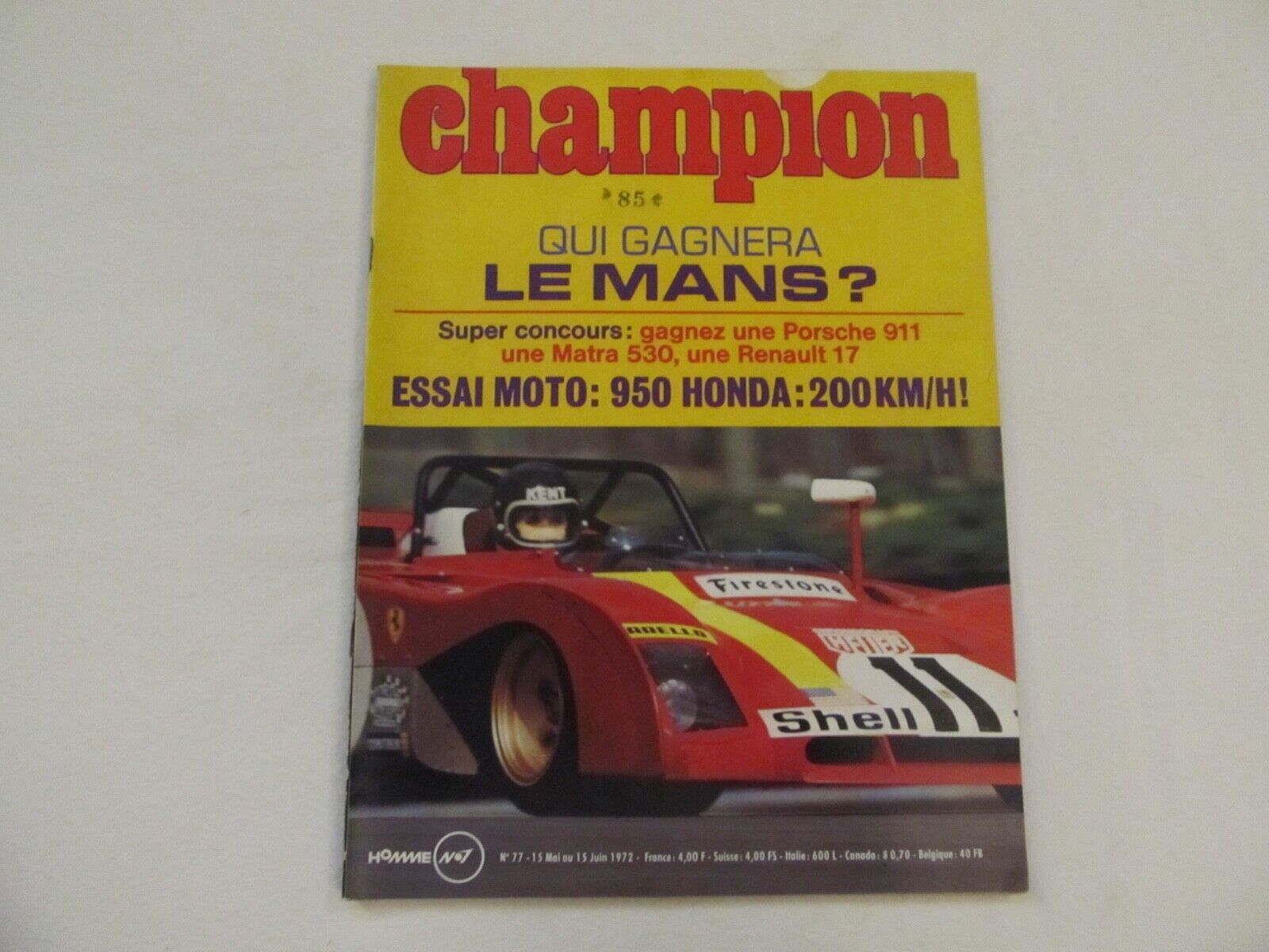 Vintage 1972 June Champion Motor Racing Magazine