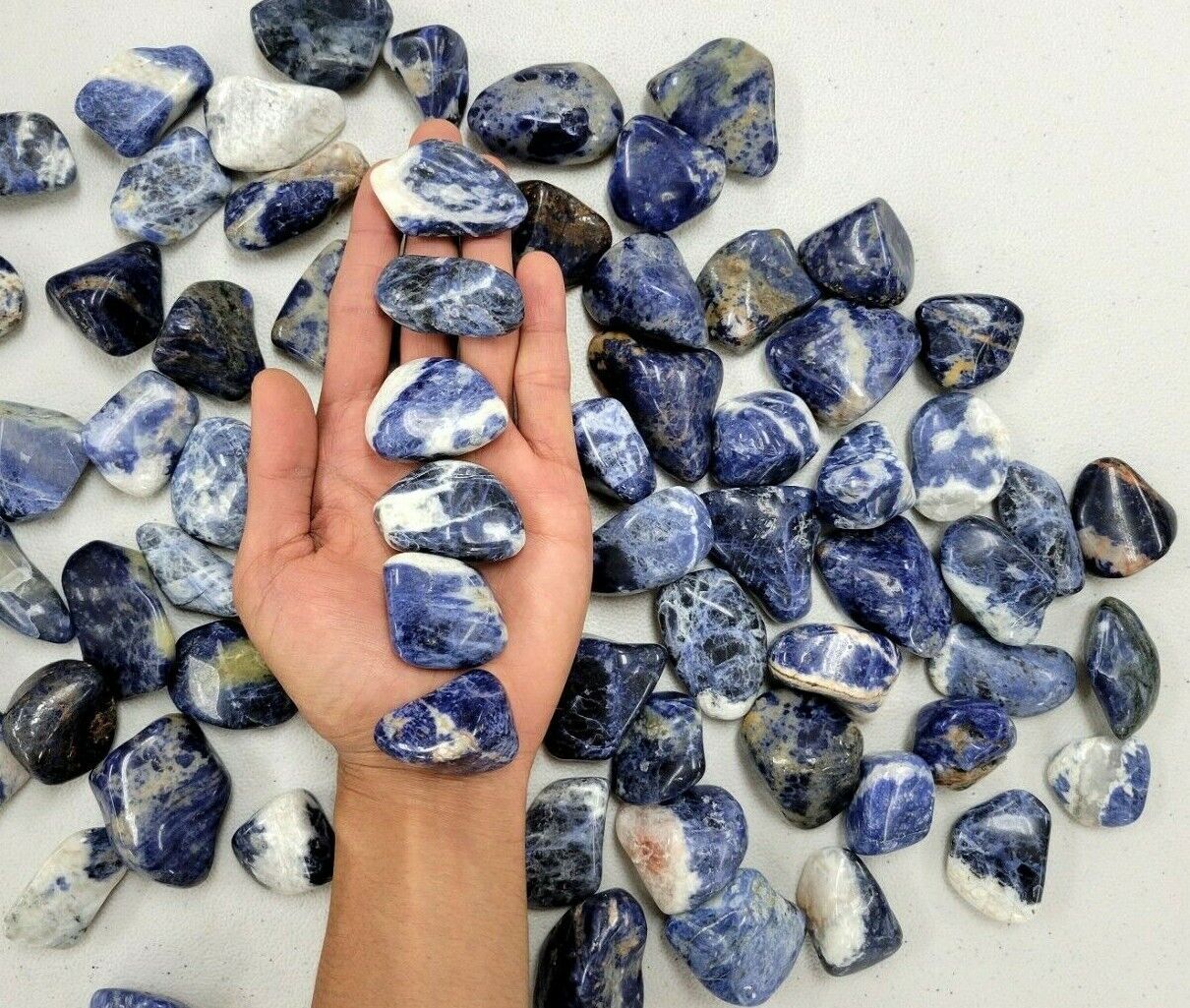 Large Tumbled Sodalite Crystals Blue Healing Gemstones Natural Crystal Tumbles