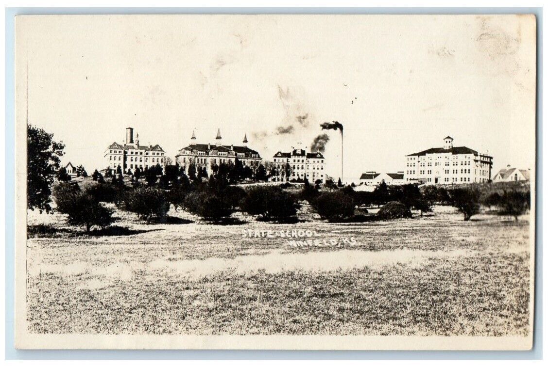 c1910\'s State School Building View Winfield Kansas KS RPPC Photo Postcard