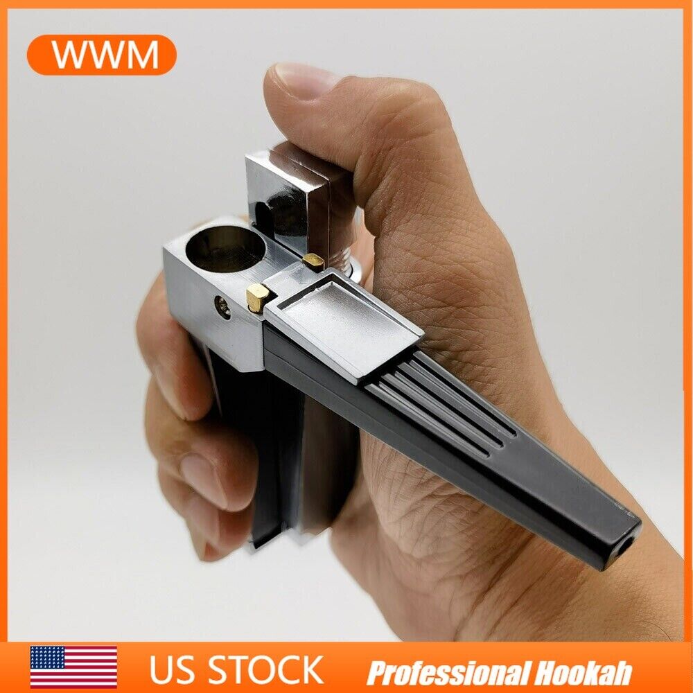 Foldable Metal Lighter Pipe Hand Pipes Portable Smoking Lighter W/ Free Screens