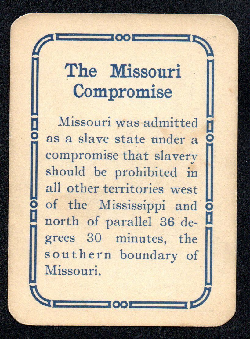 THE MISSOURI COMPROMISE 1908 GAME OF PRESIDENTS FRONTIER NOVELTY CO BUFFALO VE+