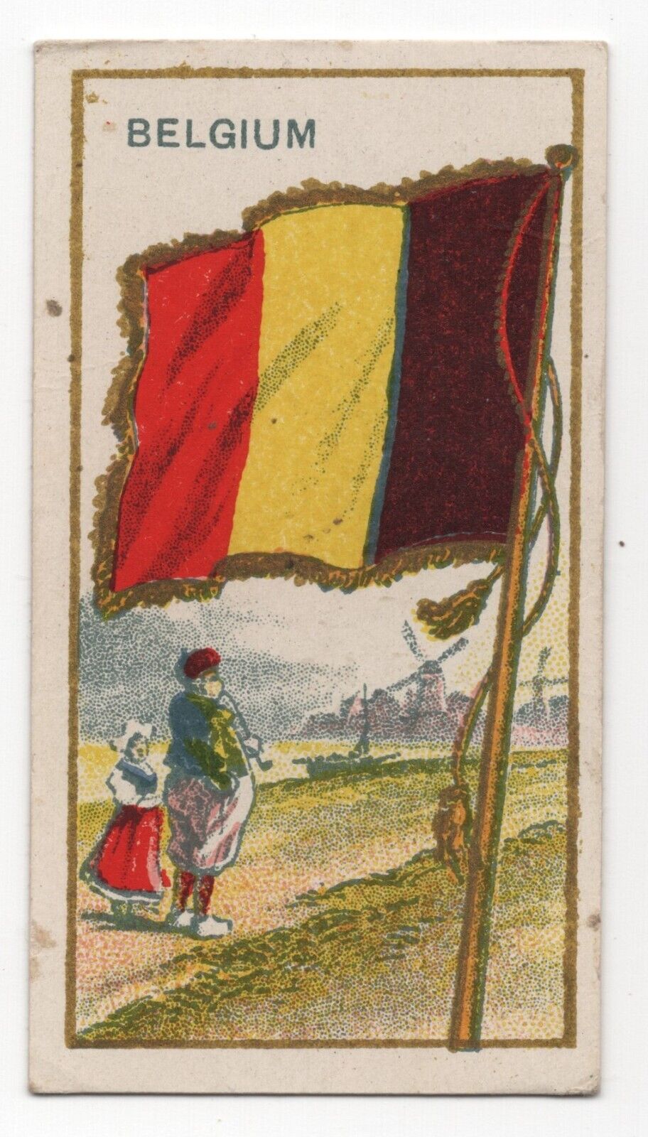 1920s Belgium Flag Card American Caramel E15 Flags Series ATC T59 Cards