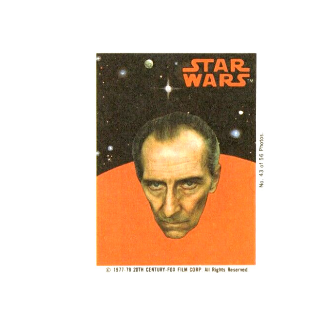 1977-78 Topps Star Wars Movie Photo Pin Grand Moff Tarkin #43/56