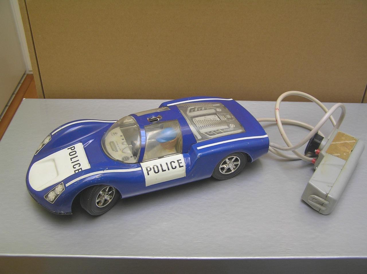 Joustra 2817 Porsche Carrera 6 Police Car Tin Battery Operated car vintage rare