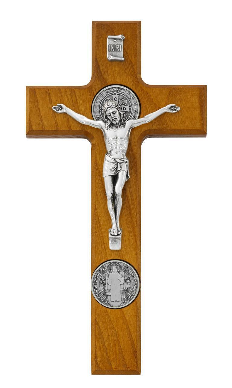 Walnut Stain Benedict Crucifix Size 9in Comes Boxed Made in the USA