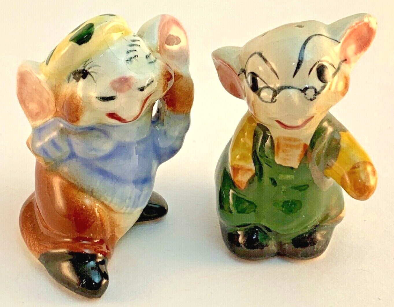 Vintage 1950\'s Mice Mouse Talking Listening Salt and Pepper Shakers 